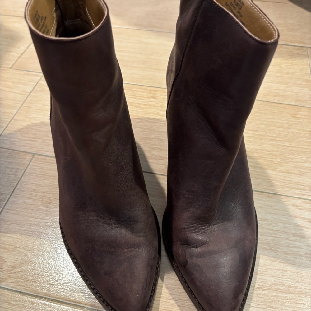 Lucky Brand Women's Brown Leather Ankle Boots